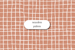 Beige Minimal Hand Drawn Grid Seamless Pattern Product Image 1
