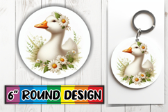 Bright Round Coasters Design PNG, Goose Product Image 1