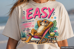 Easy Tiger Funny Summer Vacation PNG Retro Tiger Design Product Image 1