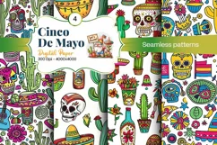Cinco de Mayo digital paper, fiesta digital paper Product Image 1