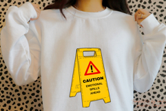 Caution Emotional Spills Ahead PNG | Funny Wet Floor Sign Product Image 4