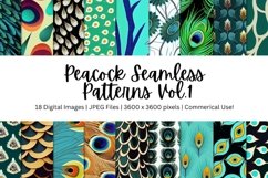 Peacock Seamless Patterns Backgrounds Product Image 1