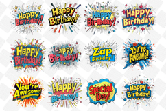 Happy Birthday Pop Art Clipart - Set of 28 Png Bundle Product Image 2