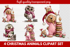 Christmas Animals Clipart Set | Cute Festive Wildlife PNG Product Image 1