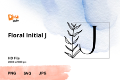 Floral Initial - HandDrawn Monogram Alphabet SVG|PNG|JPG Product Image 1