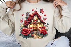 Valentines Day Fairy Houses Clipart PNG Product Image 1