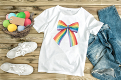 Vibrant Gradient Rainbow Coquette Bow Clipart Product Image 9