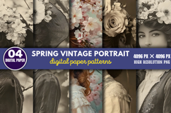 Spring Vintage Portrait Photos Paper PNG Product Image 1