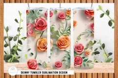 Rose Paper Quilling 3D Tumbler Sublimation PNG Product Image 2