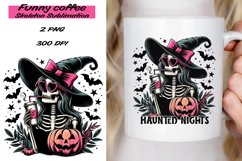 Funny Coffee Skeleton saying Sublimation PNG. Product Image 1
