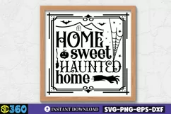 Home sweet haunted home SVG, Vintage Halloween Sign SVG Product Image 2