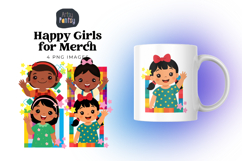 Happy Kids Clipart Bundle | 4 PNG Girls Kids Illustrations Product Image 2