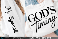 God’s Timing Quote sleeve svg design, gods timing svg Product Image 1
