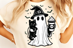 Pumpkin Spice Ghost PNG, Halloween Cat Clipart, Halloween Product Image 2