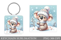 Christmas Koala Keychain. Christmas Keychain Sublimation Product Image 1