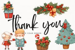 Santa Christmas Watercolor 23 Cliparts Collection Product Image 10