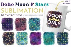 Celestial Boho Moon & Stars Splatter Sublimation Backgrounds Product Image 1