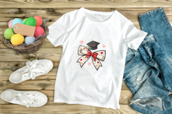Graduation Heart Coquette Bow Clipart, coquette bow, PNG Product Image 9