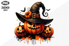 Halloween Pumpkins Sublimation - Clipart PNG Design Product Image 1