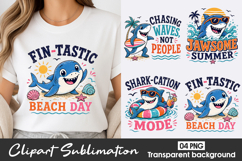 Cute Shark Clipart Sublimation PNG Product Image 1