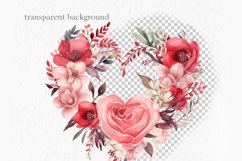 Valentines wreath watercolor hearts Product Image 7