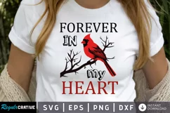 Forever In My Heart SVG, Memorial Quotes SVG Design Product Image 1
