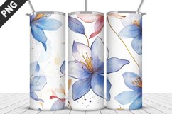 Flowers Tumbler Wrap | Sublimation Design | Tumbler PNG Product Image 1