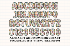 CUTE MONSTER SCHOOL Alphabet A-Z Numbers Clipart PNG 300 DPI Product Image 4