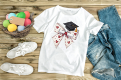 Graduation Coquette Bow Clipart, graduation heart bow, PNG Product Image 9