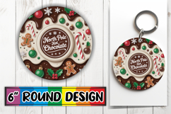 Cheerful Circle Keychains Design PNG, Holiday Product Image 1