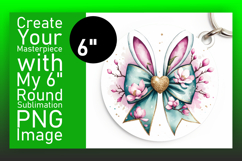 Vibrant Circle PNG Coaster Artwork , Easter Bunny Product Image 1