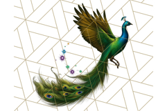 Peacock Christmas Clipart in Jewel Tones, Christmas Png Product Image 2