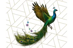 Peacock Christmas Clipart in Jewel Tones, Christmas Png Product Image 2