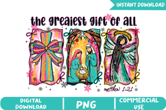 Matthew 1:21 Nativity Scene Sublimation, Jesus Christmas Png Product Image 1