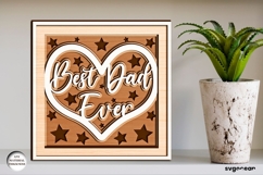 Father&#039;s Day Heart Shadow Box Laser Cut | Layered | SVG Product Image 1
