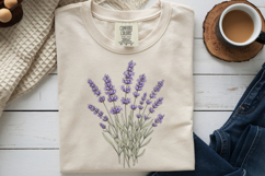 Lavender Floral PNG, Rustic Botanical Bouquet Sublimation Product Image 9