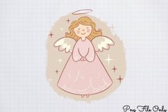 Cute Pink Christmas Watercolor Clipart PNG Product Image 11