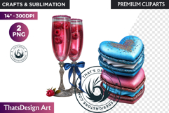 Dreamy Love Assets Vintage Valentine Graphics PNG clipart Product Image 1