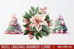 Pastel Christmas Sublimation Clipart, PNG Product Image 1