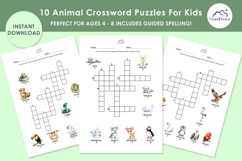 Preschool 10 Animal Crossword Activity Pages for Kids Product Image 8