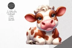 Cow clipart, Farm animals clipart, Animals sublimation Product Image 1