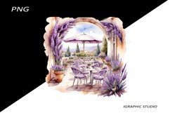 Watercolor Lavender Cafe Clipart Product Image 1