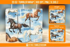 Horse Seemless Tumbler Wrap Designs, Sublimation Wrap Product Image 1