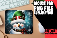 Merry Snowman Theme Sublimation Design for Mouse Pads Product Image 1