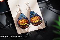 Halloween Stained Glass Pumpkin Earring Design Product Image 1
