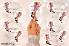 Fashion High Heels Quote PNG Chic Woman Legs Clipart set Product Image 2
