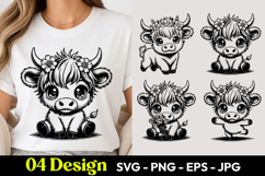 Little Bull Character SVG PNG Product Image 1