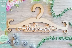 Bridesmaid dress hanger Wedding Glowforge laser cut svg Product Image 1