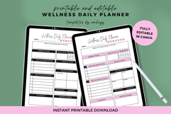 Minimalist Wellness Daily Planner Template, Editable Daily Product Image 2