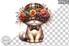 Floral Crown Cat Sublimation Clipart Bundle Product Image 11